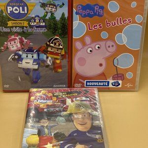 New French Children’s DVDs Lot Of 3 - Sealed - Region 2 - Peppa Pig Robocar Poli